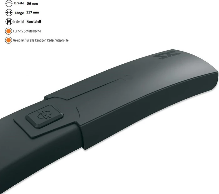 SKS Spoiler Edge AL 117x56mm Verlängerung Schutzblech, hinten schwarz