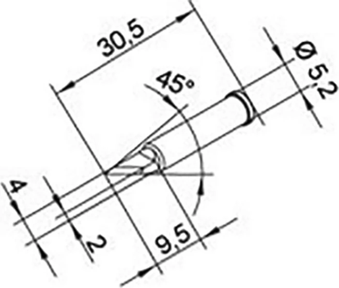 Ersa 102 Ersadur Dauerlötspitze, PLCC-Messer, 20mm