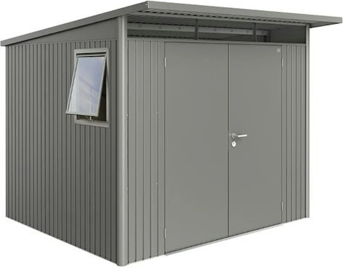 Biohort AvantGarde A6 Window Edition Gerätehaus mit Doppeltür quarzgrau-metallic