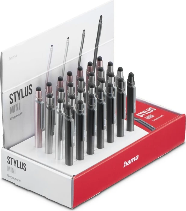Hama 2in1 Eingabestift "Mini" für Tablets und Smartphones, grau/rosegold/silber