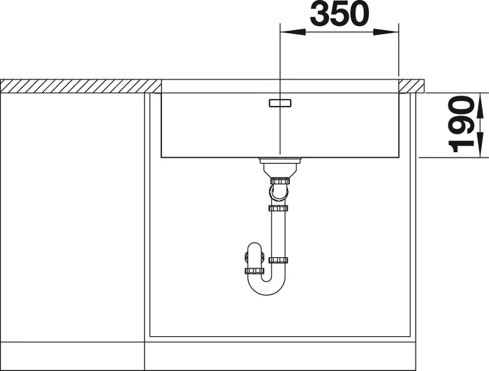 Blanco Andano 700-U InFino Unterbau Becken mittig edelstahl