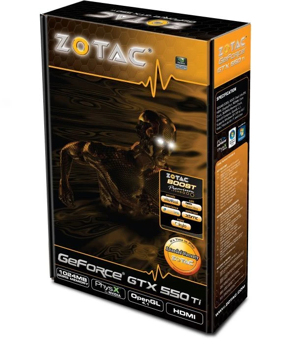 Zotac GeForce GTX 550 Ti, 1GB GDDR5, 2x DVI, HDMI, DP