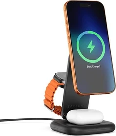 Satechi 3-in-1 Foldable Wireless Charging Stand Qi2 25W schwarz