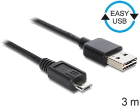 DeLOCK EASY-USB 2.0 Kabel, USB-A [Stecker] auf Micro-B [Stecker], 3m (83368)