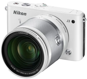 Nikon 1 J3 weiß mit Objektiv 1 NIKKOR 10-100mm 4.0-5.6 VR