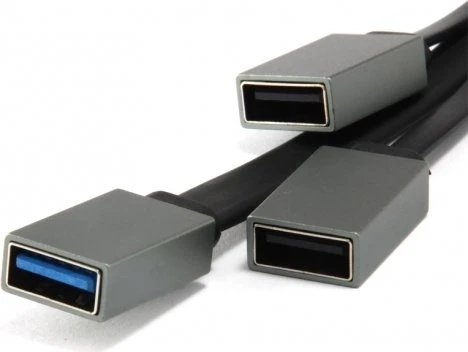 Conceptronic HUBBIES grau USB-Hub, 1x USB-A 3.0, 2x USB-A 2.0, USB-C 3.0 [Stecker]