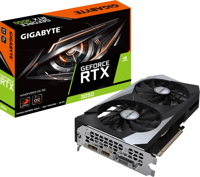 GIGABYTE GeForce RTX 3050 Windforce OC 8G, 8GB GDDR6, DVI, HDMI, DP
