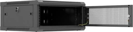 Lanberg WF01 Series 19" Wandschrank 4HE, hängend, Flatpack, Gitternetztür, IP20, RAL 9004, 600mm tief