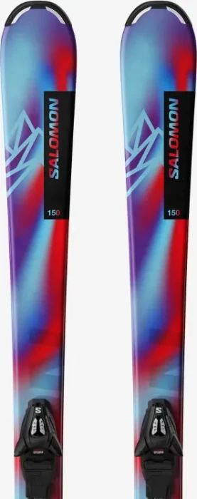 Salomon QST S + C5 pastel neon blue 3/poppy red (inkl. Bindung) (Junior) (Modell 2025/2026)