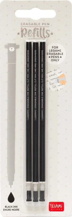 Parker löschbare Gelroller Ersatzmine Gel-Mine 0.7mm schwarz, 3er-Pack