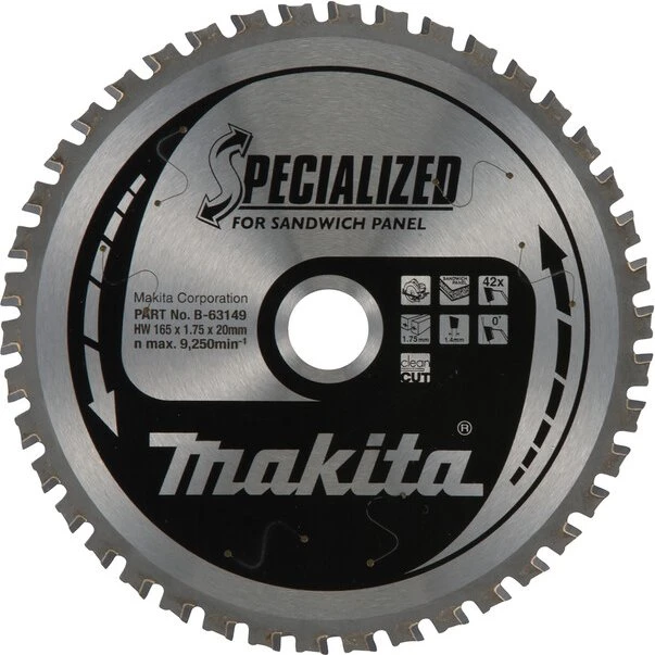Makita Specialized Kreissägeblatt 42Z, 165x1.75x20mm, 1 Stück