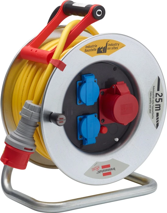 Brennenstuhl Garant SK 320 CCE Kabeltrommel, CEE 400V/16A auf 2x Schuko + 1x CEE 400V/16A, 25m, IP44, AT-N07V3V3-F 5G2,5