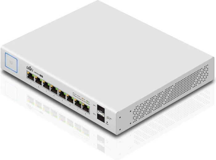 Ubiquiti UniFiSwitch 8 Desktop Gigabit Managed Switch, 8x RJ-45, 2x SFP, 150W PoE+