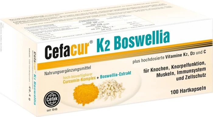 Cefak Cefacur K2 Boswellia Hartkapseln, 100 Stück