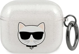 Karl Lagerfeld AirPods 3 Case Glitter Choupette silber