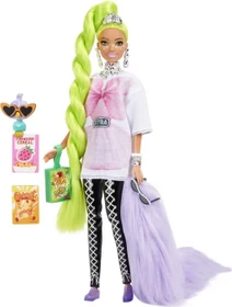 Mattel Barbie - Extra Puppe in übergroßem T-Shirt & Leggings mit Haustier Papagei
