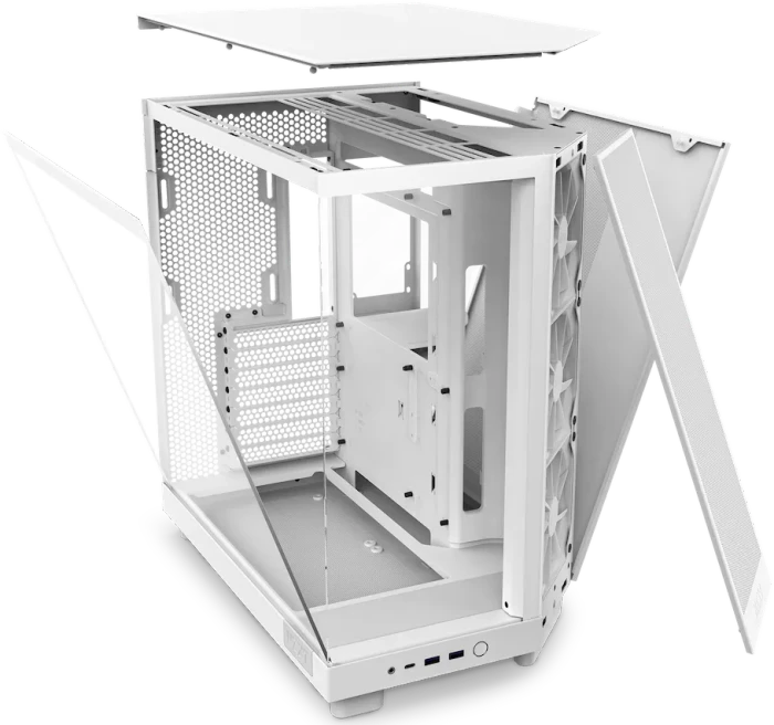 NZXT H6 Flow White, weiß, Glasfenster