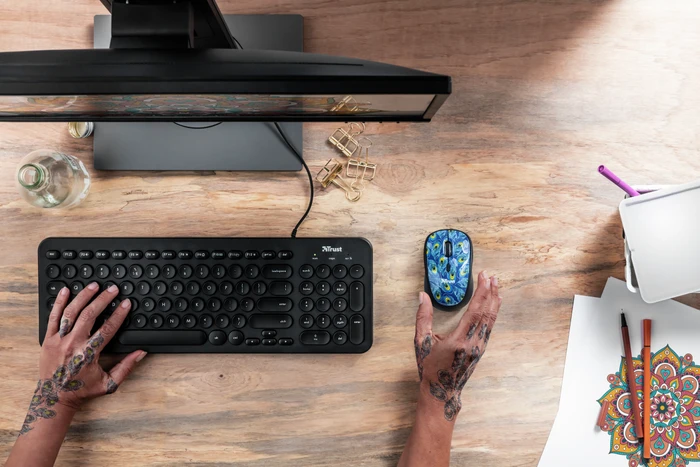 Trust Yvi Wireless Mouse Peacock, USB