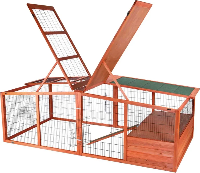 Trixie Freilaufgehege XL mit Abdeckung, 233x79x116cm, braun