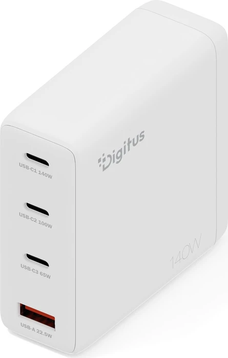 Digitus USB GaN Charger 3x USB-C 1x USB-A 140W weiß