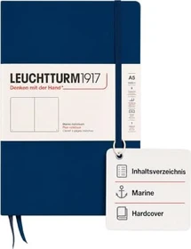 Leuchtturm1917 Medium Notizbuch, A5, glatt, Hardcover, marine