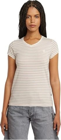 G-Star Eyben Slim V-Neck 2.0 T-Shirt kurzarm liquid pink/highlight stripe (Damen)