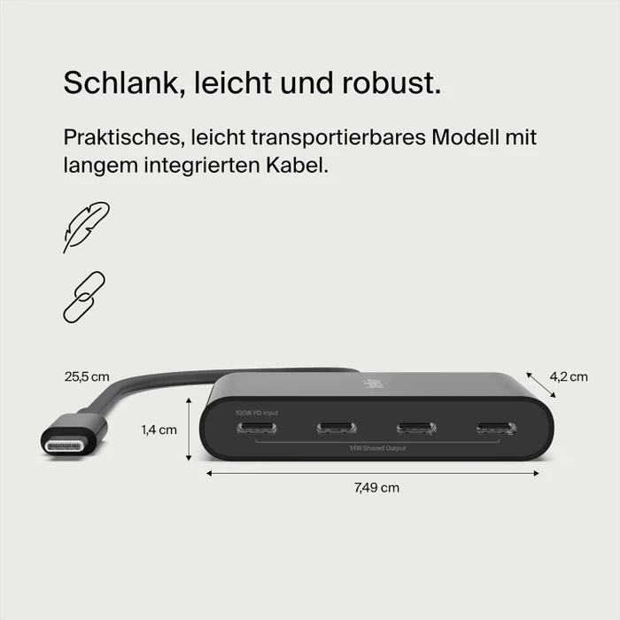 Belkin Connect USB-C-/4-Port-USB-C-Hub, USB-C 3.1 [Stecker]