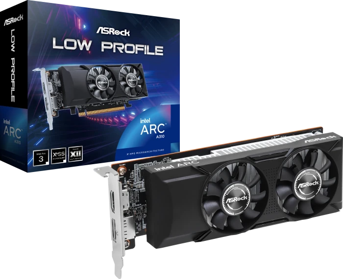 ASRock Arc A310 Low Profile 4GB, A310 LP 4G, 4GB GDDR6, HDMI, DP