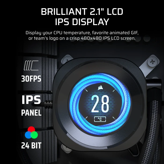 Corsair NAUTILUS RS LCD Screen Module, schwarz