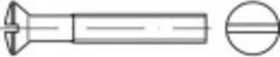 Toolcraft Schlitz Linsensenkkopfschraube, M10x25mm, 100 Stück
