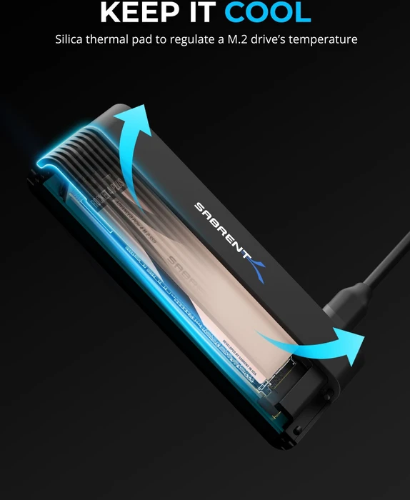 Sabrent PCIe NVMe + 2.5/3.5" SSD/HDD Converter, M.2 Dockingstation mit Klon-Funktion, USB-C 3.1