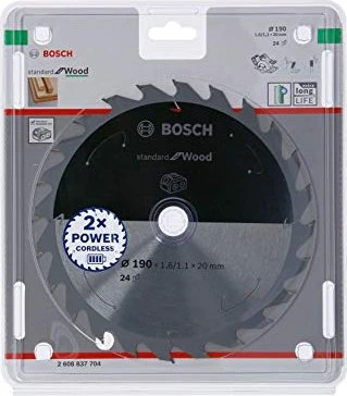 Bosch Professional Standard for Wood Kreissägeblatt 24Z, 190x1.1x20mm, 1 Stück