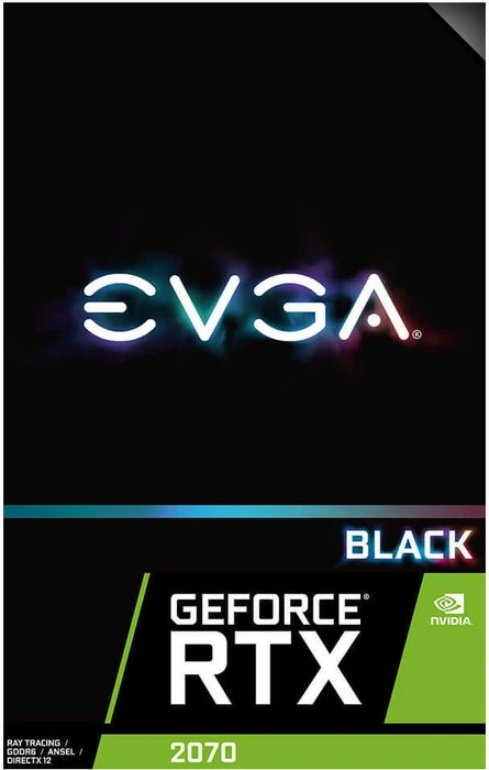 EVGA GeForce RTX 2070 Black Gaming, 8GB GDDR6, DVI, HDMI, USB-C, 2x DP