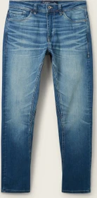 Tom Tailor Regular Tapered Jeans mit recycelter Baumwolle Jeans tinted blue denim (Herren)