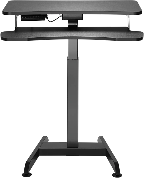 LogiLink elektrisch höhenverstellbarer Sitz-Steh-Schreibtisch 80x40cm schwarz/schwarz