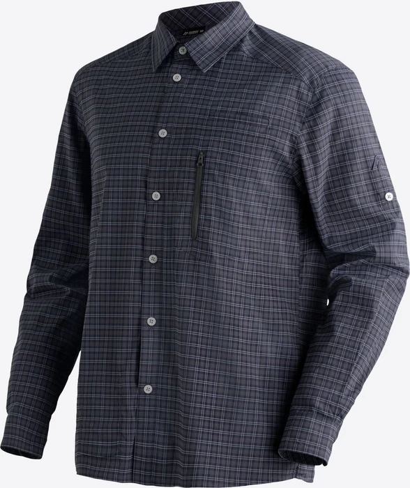 Maier Sports Mats Hemd langarm grey check (Herren)