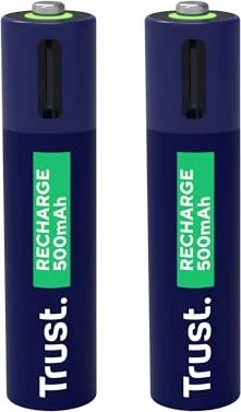 Trust Recharge USB-C Micro AAA 500mAh, 2er-Pack