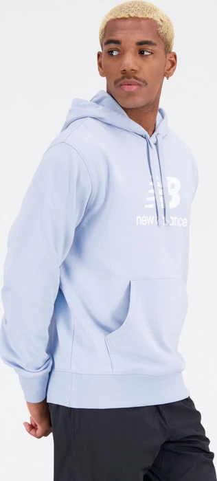 New Balance Essentials Stacked Logo French Terry Hoodie light arctic grey (Herren)