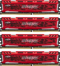 Crucial Ballistix Sport LT rot UDIMM 16GB Kit, DDR4-2666, CL16-18-18