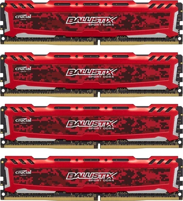 Crucial Ballistix Sport LT rot UDIMM 16GB Kit, DDR4-2666, CL16-18-18