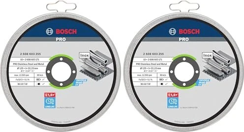 Bosch Professional WA60TBF Standard for Inox Trennscheibe, 125x1x22.23mm, 10 Stück