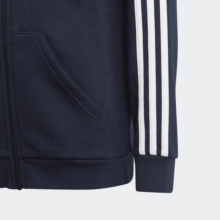 adidas Essentials 3-Streifen Fleece Hoodie legend ink/white (Junior)