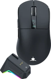 White Shark Gawain Wireless Gaming Mouse mit Ladestation, schwarz, USB/Bluetooth (GAWAIN-B)