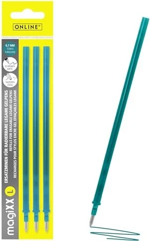 ONLINE magiXX L Refill Gel-Mine 0.7mm türkis, 3er-Set