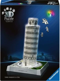 Ravensburger Puzzle 3D Puzzle Iconics Schiefer Turm von Pisa - mit Licht