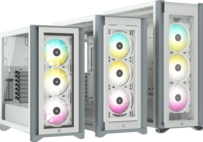 Corsair iCue 7000X RGB, weiß, Glasfenster
