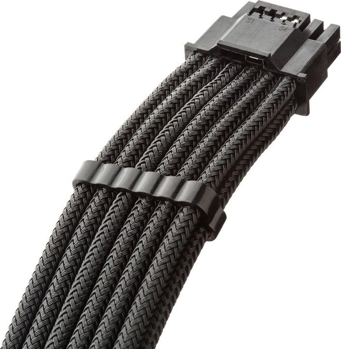 CableMod C-Series Pro ModMesh, 12V-2x6 Kabel, Corsair Type 4/Type 3, 2x 8-Pin PCIe Stecker auf 16-Pin PCIe 5.1 12V-2x6 Stecker, Adapterkabel, schwarz, 60cm