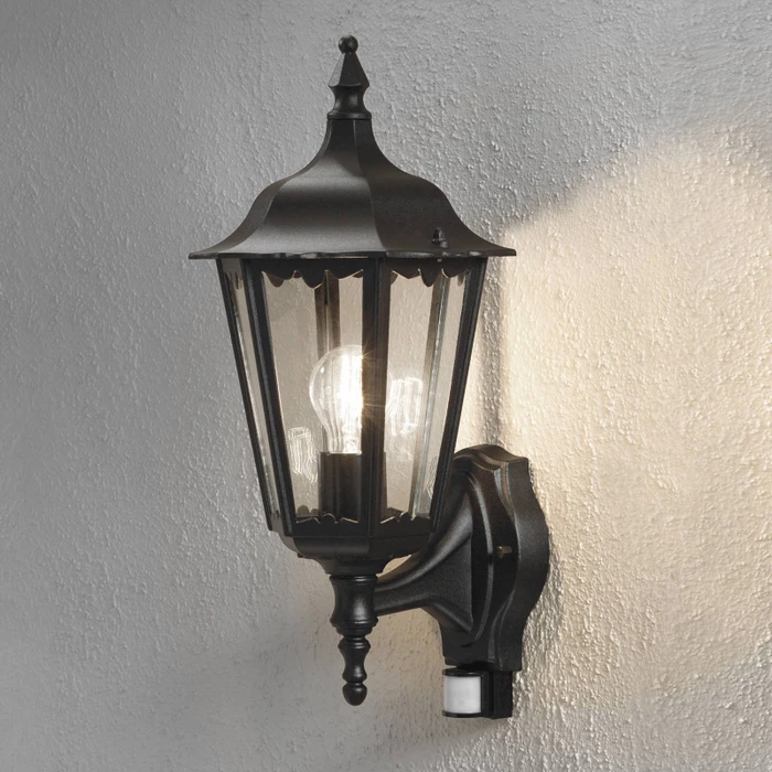 Konstsmide Firenze 22cm Sensor Wandleuchte stehend schwarz