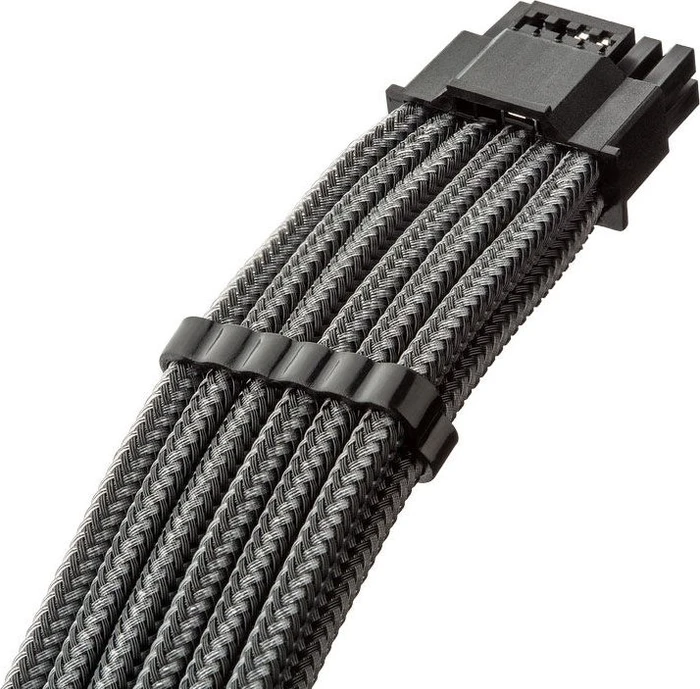 CableMod C-Series Pro ModMesh, 12V-2x6 Kabel, Corsair Type 4/Type 3, 4x 8-Pin PCIe Stecker auf 16-Pin PCIe 5.1 12V-2x6 Stecker, Adapterkabel, carbon, 60cm