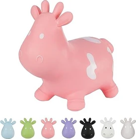 Hoppimals Hüpftier Kuh rosa mit Pumpe
